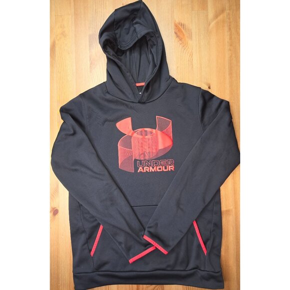 Under Armour Kids Loose Fit Coldgear Black Hoodie YXL - Picture 4 of 6